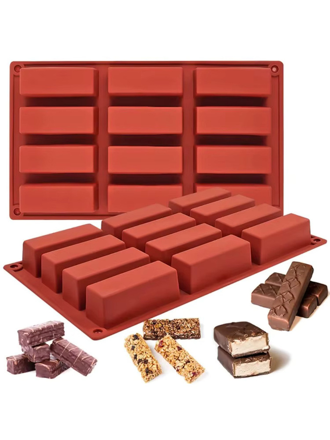 Silikon-Kuchenform von FEB.WIND mit 12 Mulden in Rot für Mousse, Trüffel und Brownies - Bild 7