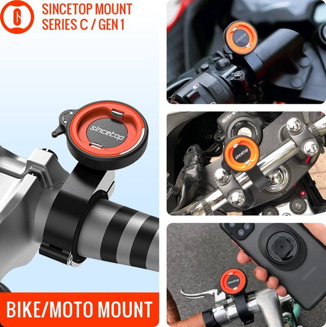 Sincetop Fahrrad Handyhalterung Quick Lock für Mountainbike, Motorrad und Rennrad in Schwarz - Bild 1