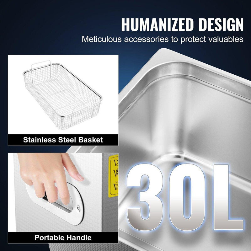 Buying Solutions MB Ultraschallreiniger aus Edelstahl mit digitalem Heiztimer für Schmuck, Silber, 30 l - Bild 8