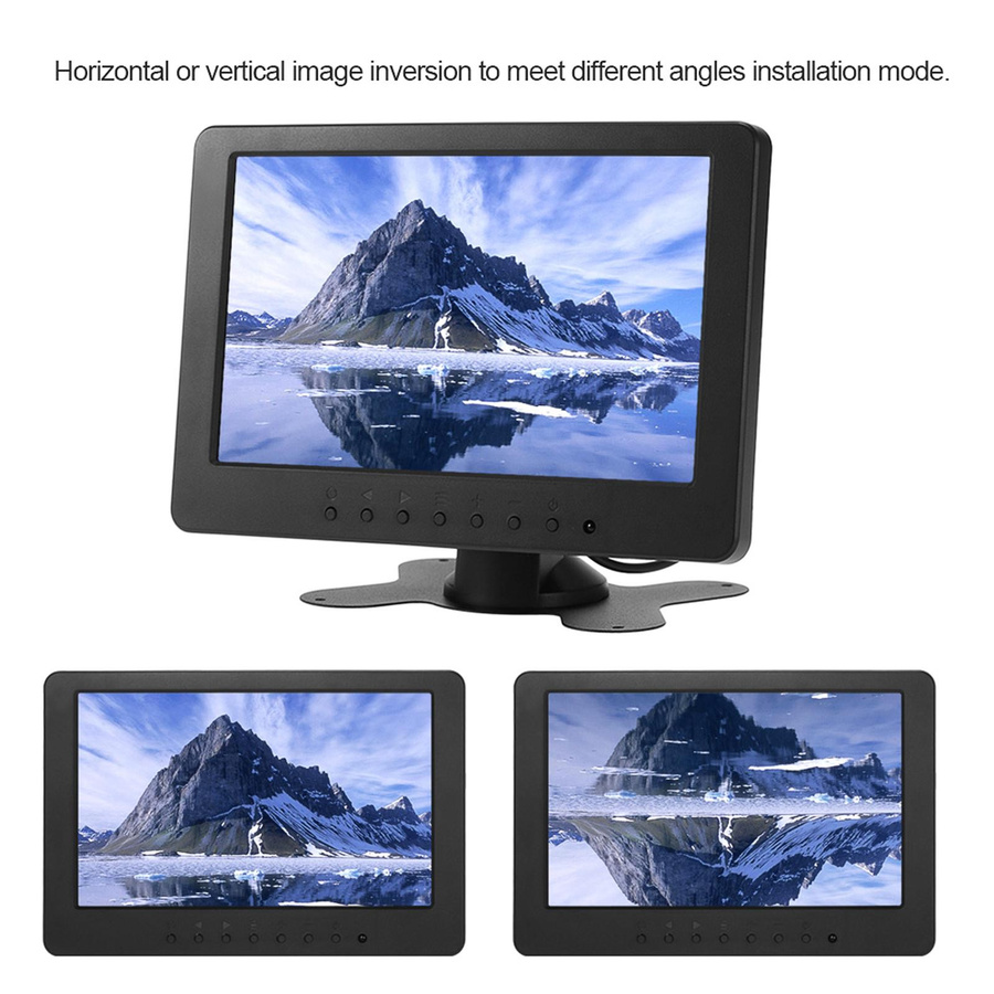 VehicleKit S701 7 Zoll TFT LCD Monitor mit 16:9 Display, 1024 x 600 Auflösung, BNC und AV Video Audio Anschluss in Schwarz - Bild 4