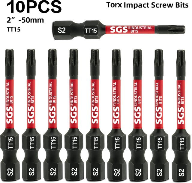 SGS Sicherheitsbit T15 aus S2-Stahl, manipulationssicher und magnetisch für Elektroschrauber - Bild 1