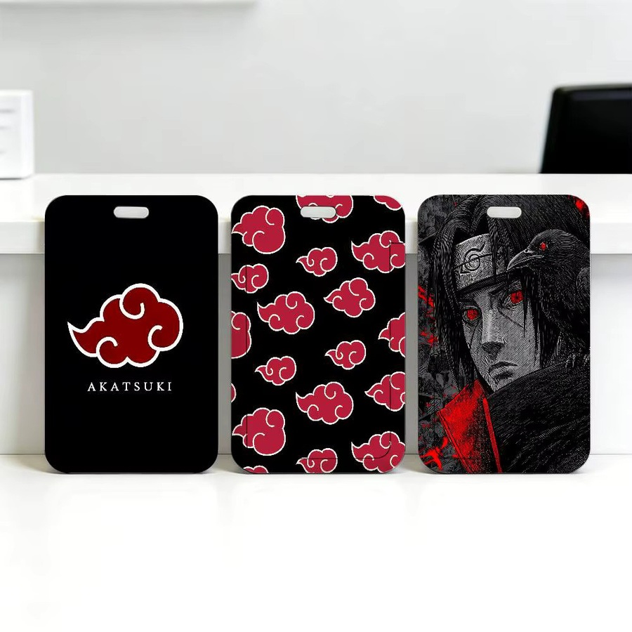 Transparenter Kartenhalter Naruto Akatsuki Itachi Sharingan aus Kunststoff in Schwarz für Ausweise und Schlüsselbänder - Bild 2