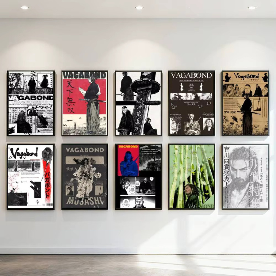 Kayou Japanischer Anime Vintage Manga Miyamoto Musashi Vagabond Bushido Krieger Poster Kunstdruck aus Papier - Bild 2