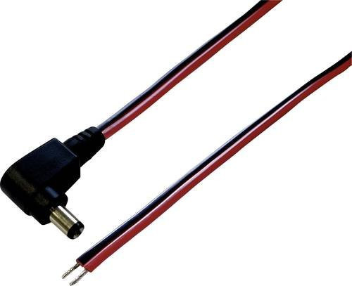 BKL Electronic 072019 Niedervolt-Anschlusskabel mit Niedervolt-Stecker und offenen Kabelenden in Schwarz, Länge: 2,00 m - Bild 1
