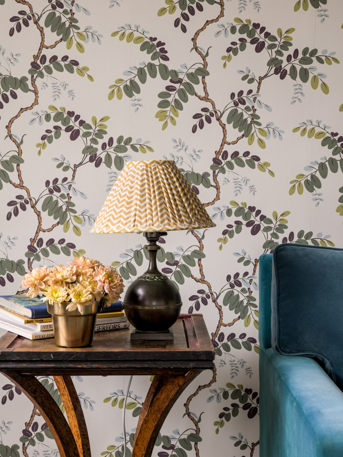 Von Brömssen Tapete Långelid Toromiro in Olive mit botanischem Floral-Design - Bild 2