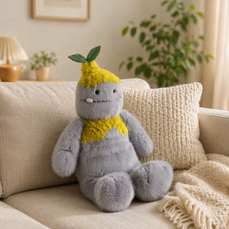 blushbear Waldgeist-Plüschtier, Graues Stoffmonster mit Blattkopf, 65cm - Bild 2