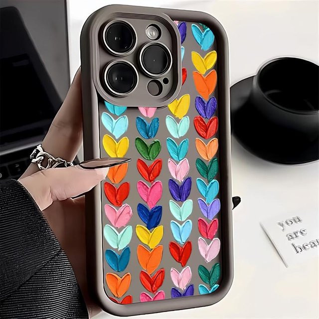 Silikon Handyhülle mit Ölgemälde-Design für Apple iPhone Modelle in Multicolour mit Kameraobjektiv-Schutz - Bild 1