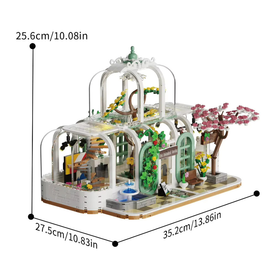 SixBricks MOC Kunst Transparent Baum Blume Haus, Bausteine Set - Bild 5