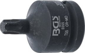 BGS Kraft-Bit-Einsatz 5555 T-Profil TX T55 in Schwarz mit 20 mm Innenvierkant 3/4 Zoll - Bild 1
