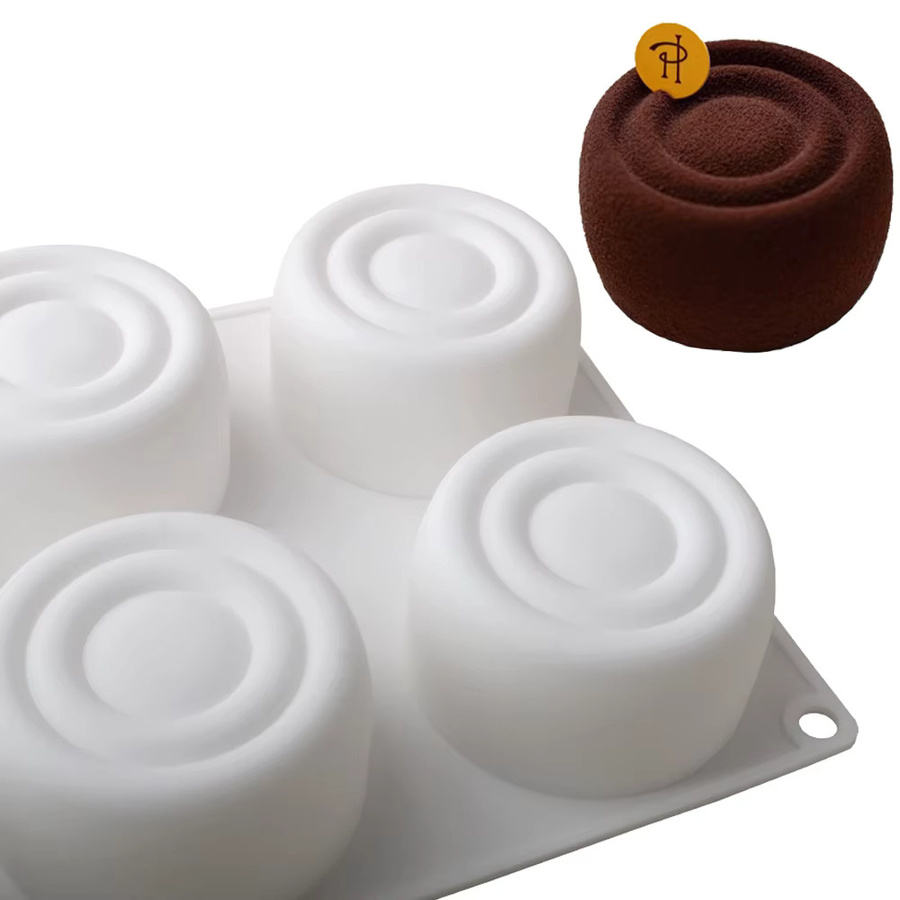 Meibum Silikonform für Mousse und Dessert mit 6 Kavitäten im internationalen Checkers-Design, weiß - Bild 4