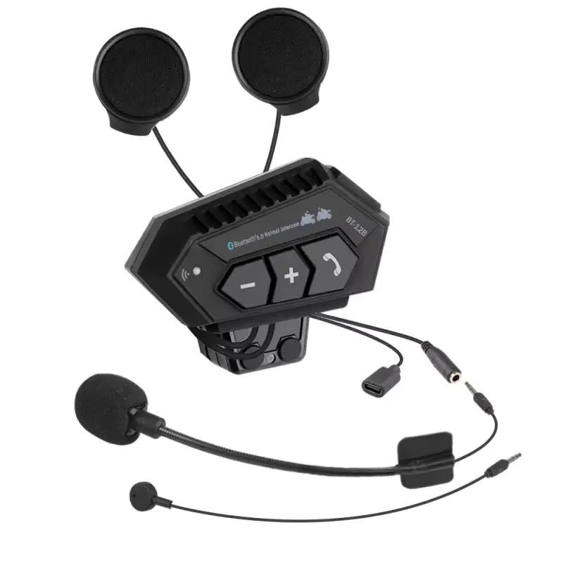 Kebidumei Bluetooth Motorrad Helm Headset in Schwarz mit Mikrofon und Sprachsteuerung - Bild 7