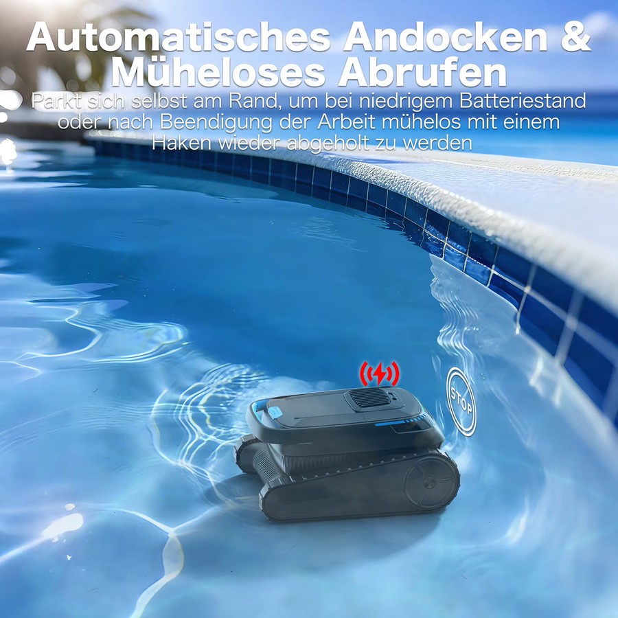 AIRROBO CP20 Poolroboter in Schwarz mit Smart Navigation für Wand- und Bodenreinigung - Bild 5