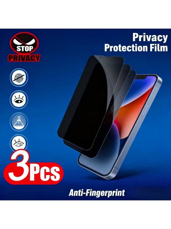 3er Pack Anti-Spy Displayschutzfolie aus gehärtetem Glas für Apple iPhone 17 16 15 14 Pro Max 16e Air 17 Pro 14 15 16 Plus 13 12 Pro Mini - Bild 7