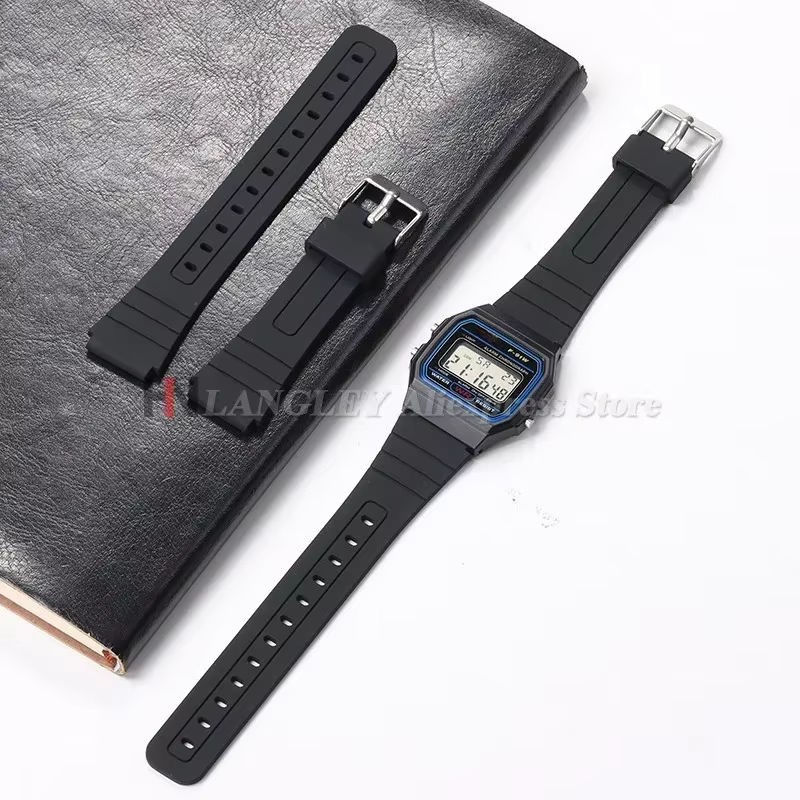Uhrenarmband Silikon, 18 mm, Schwarz, Herren - Bild 2