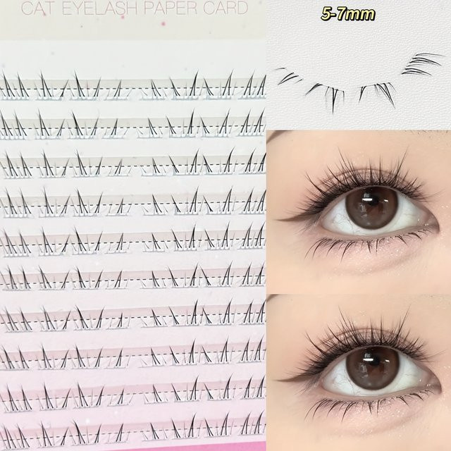 Herorange Untere Wimpern, 80 Cluster, C-Curl, Transparentes Band - Bild 1