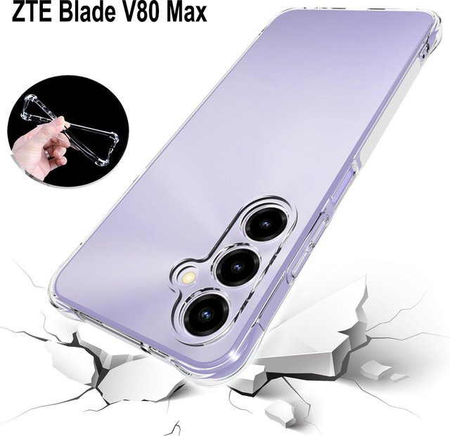 Stoßfeste Silikon TPU Schutzhülle für ZTE Blade V80 Max 4G in Transparent - Bild 1