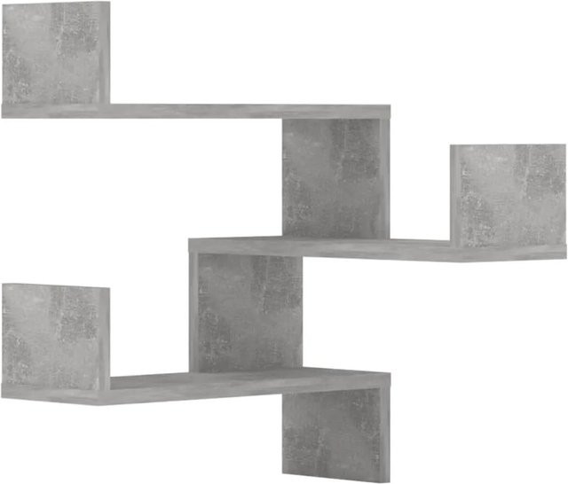 vidaXL Wand-Eckregale 2er-Set in Betongrau aus Holzwerkstoff, B/T/H: 40 x 40 x 50 cm - Bild 1