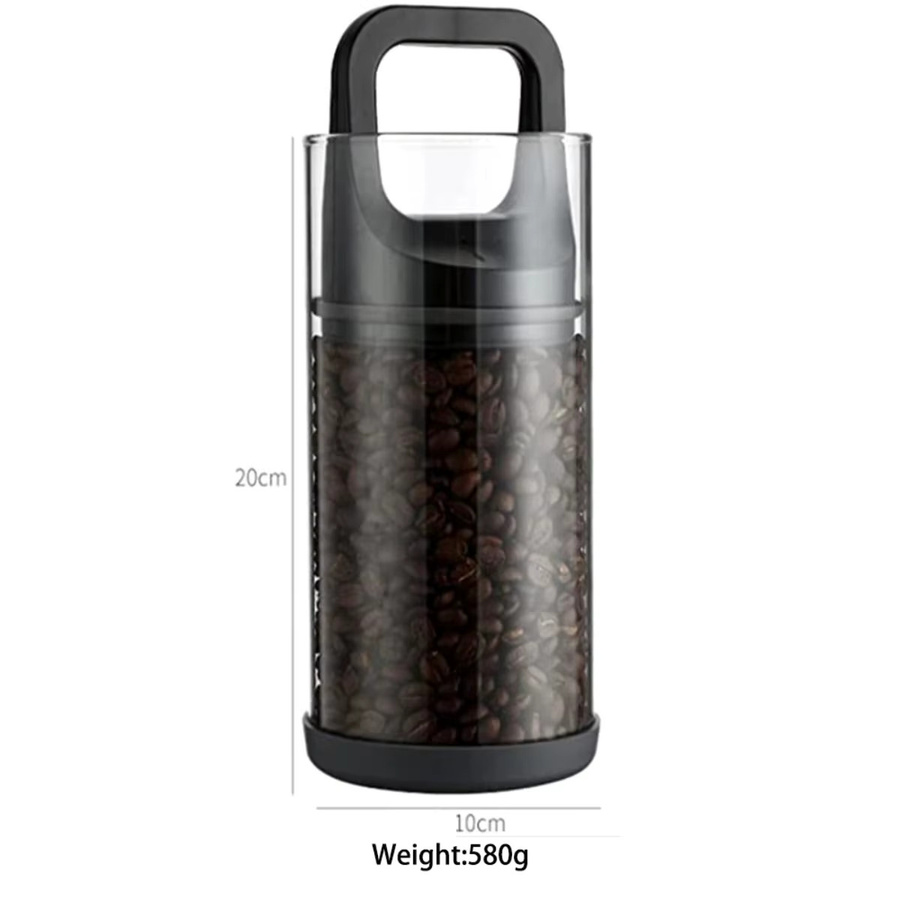 FEB.WIND Premium-Kaffeekanister aus Glas mit Vakuumversiegelung und Druckdeckel, luftdichter Aufbewahrungsbehälter für Kaffeebohnen, transparent, B/T/H: 20,0 x 10,0 x 2,0 cm - Bild 6