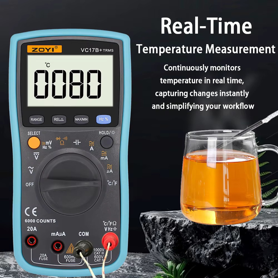 ZOYI Digitalmultimeter 17B MAX Intelligentes Hochpräzises Voltmeter mit Anti-Verbrennungs-Schutz in Blau - Bild 3