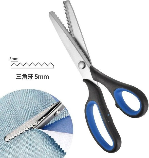 NATAWA Professionelle Zackenschere aus Edelstahl in Blau, gezackte Pinking Schere für Stoffe, Länge: 23,5 cm - Bild 1