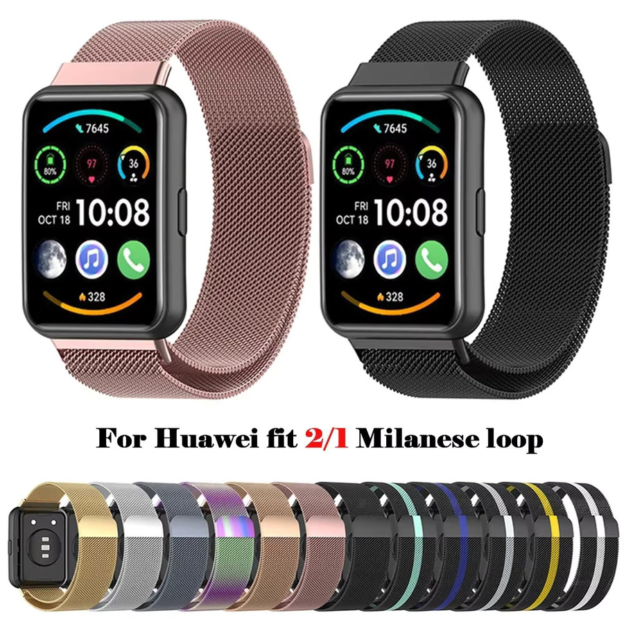 Uhrenarmband Edelstahl, Milanese-Loop, Silber, Unisex, für Huawei Watch FIT 2 - Bild 4
