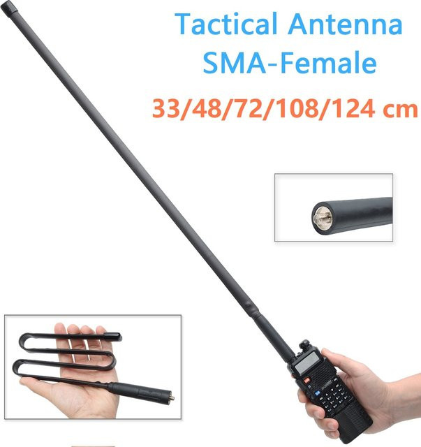 Baofeng CS Taktische Antenne Dual Band 144/430 MHz mit SMA Weiblich in Schwarz für Amateurfunk und Funkgeräte wie UV-5R, BF-888S oder UV-K5 - Bild 1