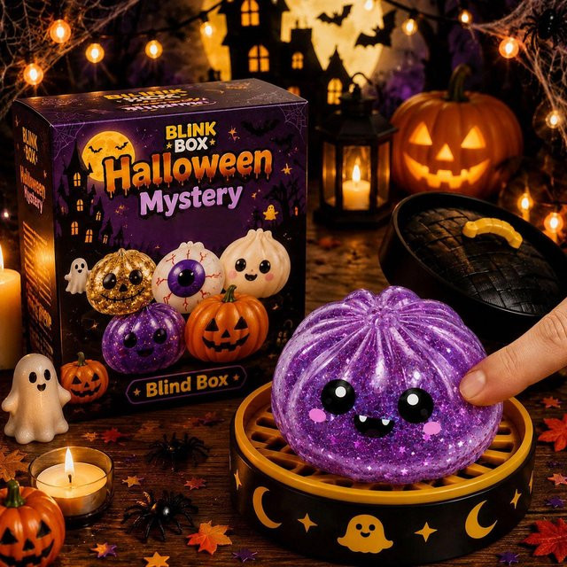 Binchi Outdoor Equipment Halloween Mystery Blind Box Glitzer Squishy Fidget Kürbis Geist Augapfel Schädel Stressabbau Quetschspielzeug - Bild 1
