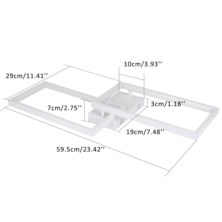 Cliheet LED-Deckenleuchte in Weiß mit Fernbedienung, dimmbar und 3 Farbtemperaturen, modernes 2-Rahmen-Design für Wohnzimmer, Schlafzimmer, Küche oder Arbeitszimmer - Bild 4