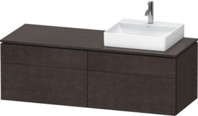 Duravit Waschtischunterschrank L-Cube in Braun Matt mit Türen und Schubladen, B/T/H: 142 x 55 x 48,2 cm - Bild 1