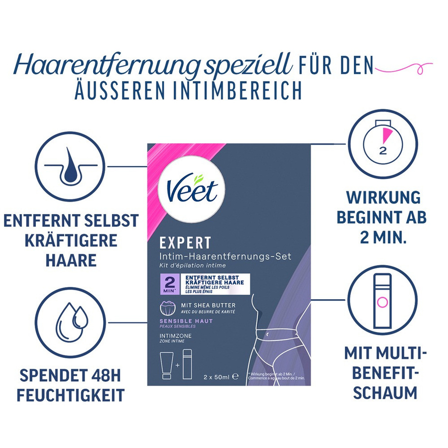 Veet Expert Enthaarungscreme-Set mit Shea Butter, 2-teilig, Unisex - Bild 3