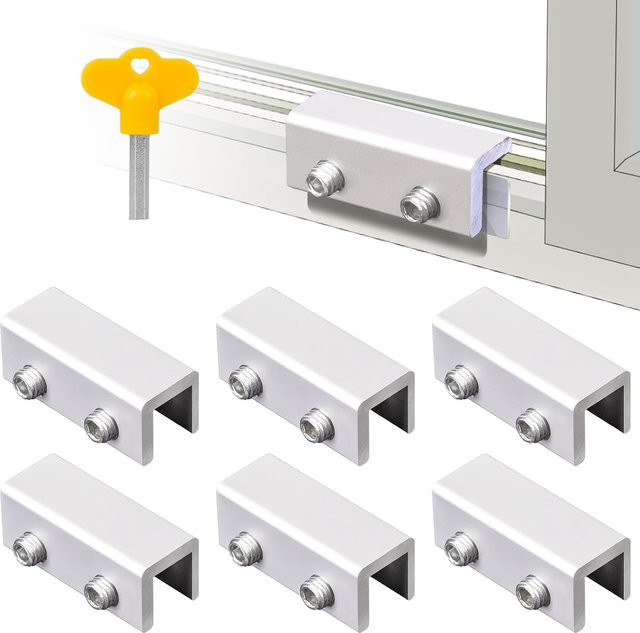 NIUXIANG Fensterschloss aus Aluminiumlegierung als Diebstahlsicherung und Sicherheitsstopper für Schiebefenster in Silber - Bild 1