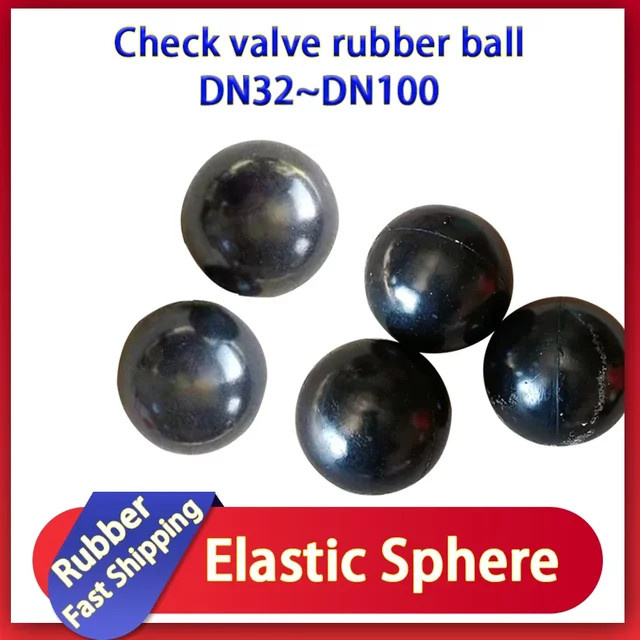 Dingqing Gummiball als verschleißfeste Dichtungskugel für Kugelrückschlagventile DN32 bis DN100, Farbe: Schwarz - Bild 1