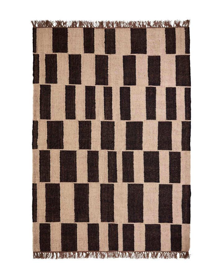 House Doctor Teppich Graph in Schwarz und Natur aus Jute und Wolle, B/T: 160 x 230 cm - Bild 1