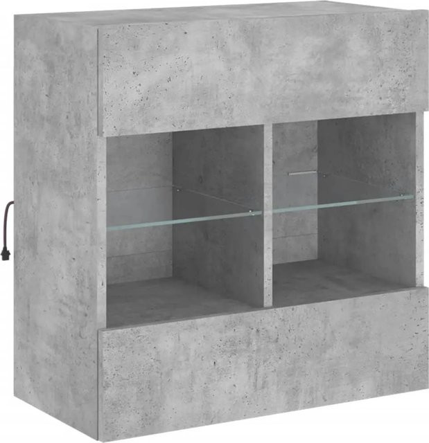 vidaXL TV-Wandschrank mit LED-Leuchten in Betongrau, B/T/H: 58,5 x 30 x 60,5 cm - Bild 1