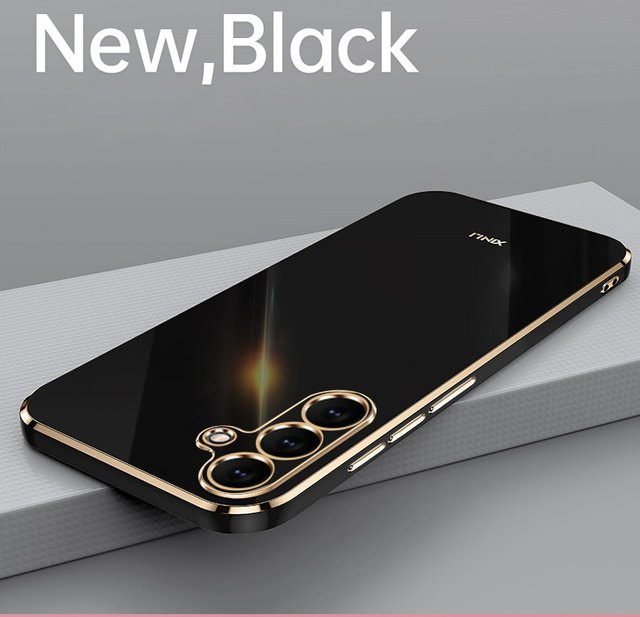 Stoßfeste Silikon Schutzhülle für Samsung Galaxy S25 FE, S25 Ultra Plus 5G, S25FE und S25Ultra in Schwarz und Lila - Bild 1