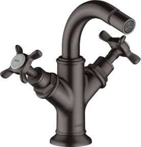 Hansgrohe Axor Montreux 2-Loch Bidet-Armatur in Schwarz und Grau mit Pop-up-Abfluss - Bild 1
