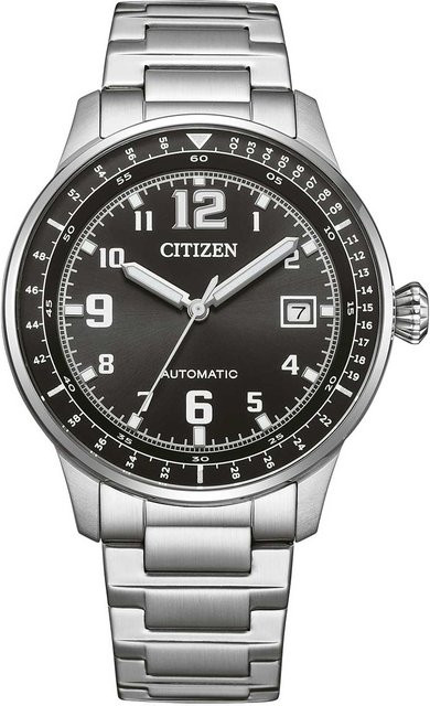 Citizen Armbanduhr Automatik, Edelstahl, Schwarz, 40 mm, Herren - Bild 1