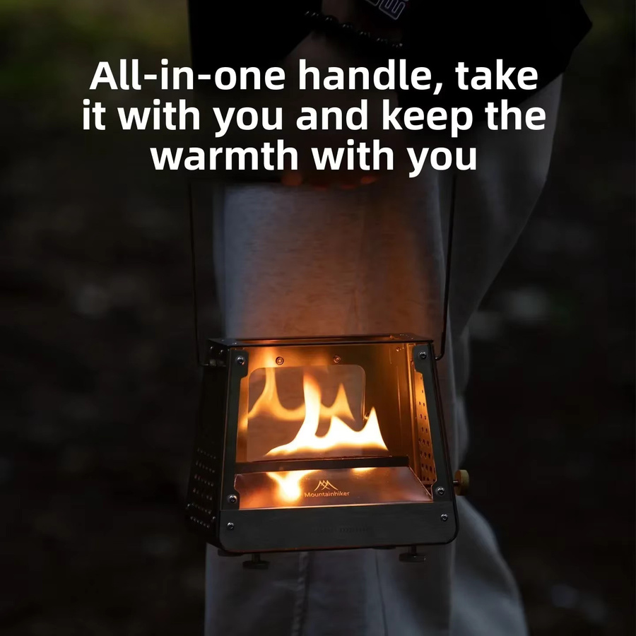 MOUNTAINHIKER Mini-Betrachtungsofen für Outdoor-Camping aus Edelstahl in Silber - Bild 5