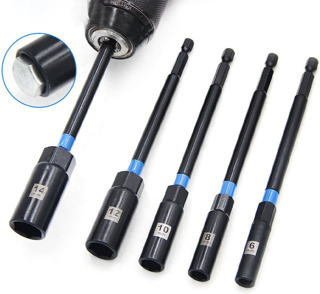 DAZZLEEX Sechskantmutter Bohrer Adapter Set mit Verlängerungshülsen 6-14mm für Bohrmaschinen - Bild 1