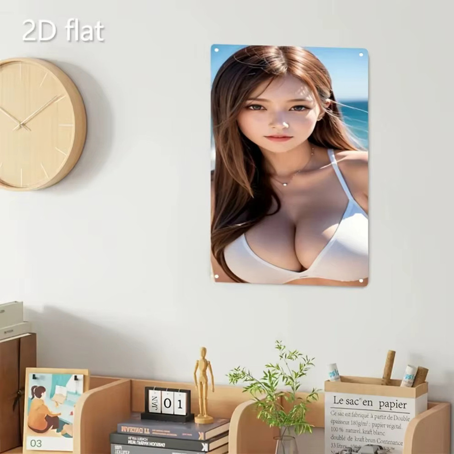 Retro Metallposter Wandkunst von CIFBUY mit Eisenrahmen im Portraitformat - Bild 4