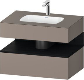 Duravit Einbauwaschtisch-Möbel-Set Qatego in Grau B/T/H: 80 x 55 x 60 cm - Bild 1