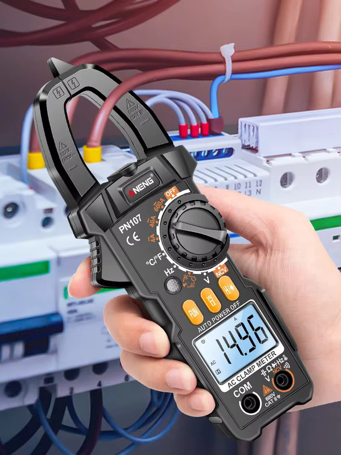 ANENG PN107 Zangenamperemeter VC1010 Spannungsprüfer-Set in Rot mit 4000 Anzeigen, 200A AC/DC Strommessung und NCV-Erkennung für Elektriker - Bild 6