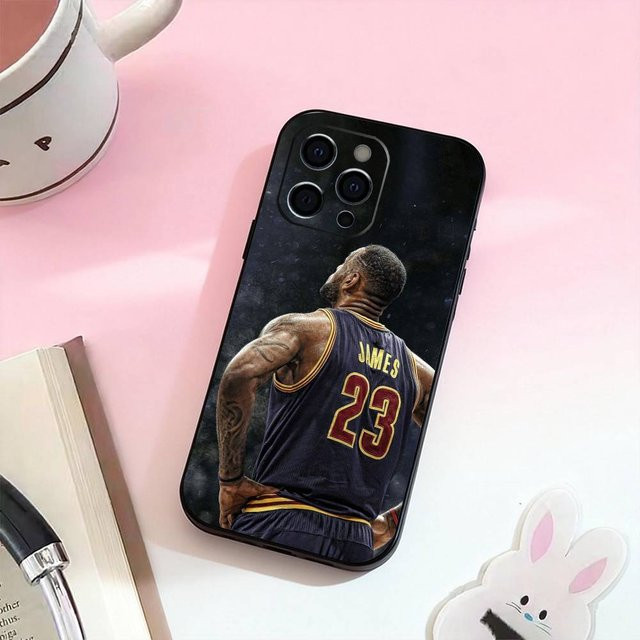 Basketball Lebron James 23 Silikon Handyhülle für iPhone 17 16 15 14 13 12 11 Pro Max Plus XS in Schwarz - Bild 1