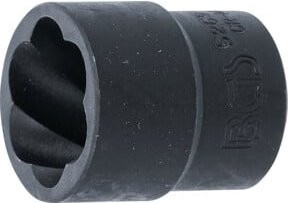 BGS Spiral-Profil-Steckschlüssel-Einsatz Schraubenausdreher 5269-21 mit 1/2 Zoll Innenvierkant und 21 mm Schlüsselweite aus Chrom-Molybdän-Stahl in Schwarz - Bild 1