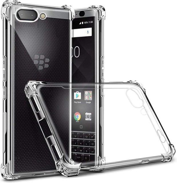 EUCAGR Schutzhülle für Blackberry KeyOne und Key Two, transparente TPU-Silikon-Airbag-Hülle mit weicher Rückseite - Bild 1