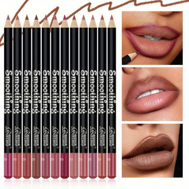 CHOOSE RASME Lippenkonturenstift-Set, 12 Farben, Matt, Nude Braun Rosa - Bild 1