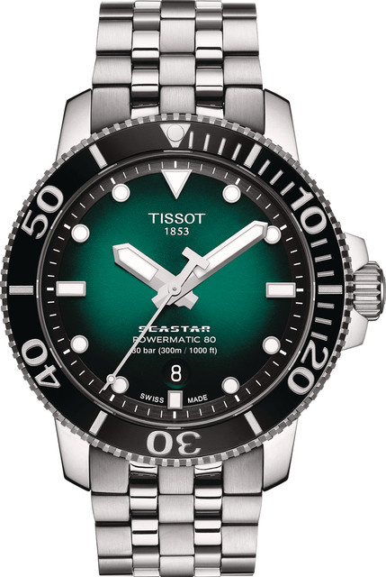 Tissot Herrenuhr Seastar 1000, Automatik, Edelstahl, Grün, 43 mm, 30 ATM - Bild 1