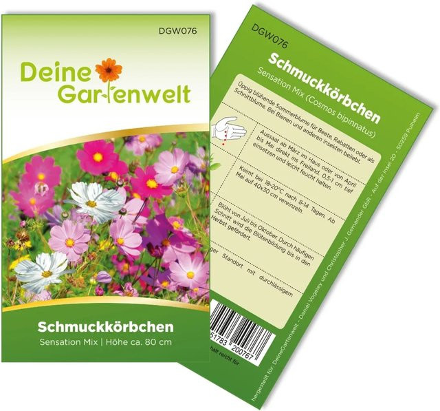 Deine Gartenwelt Cosmea Schmuckkörbchen Sensation Mix Blumensamen für Beete, Rabatten und als Schnittblumen - Bild 1