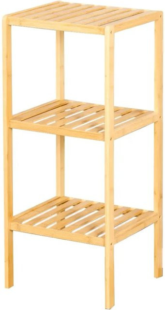 KARAT Bambus Standregal Lowa in Braun mit 3 Etagen, B/T/H: 80,0 x 33,0 x 330,0 cm - Bild 1