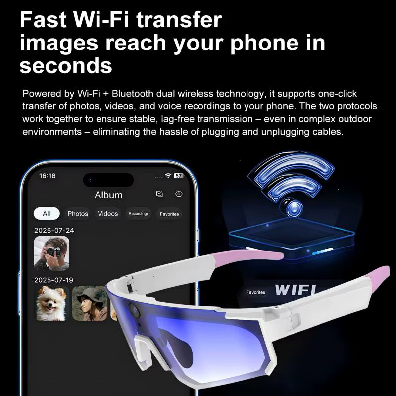 Xiaomi AI Smart-Brille mit ChatGPT, 1080P-Kamera, 8MP Anti-Shake-Funktion, 32GB Speicher, Sport-Sonnenbrille in Schwarz - Bild 2